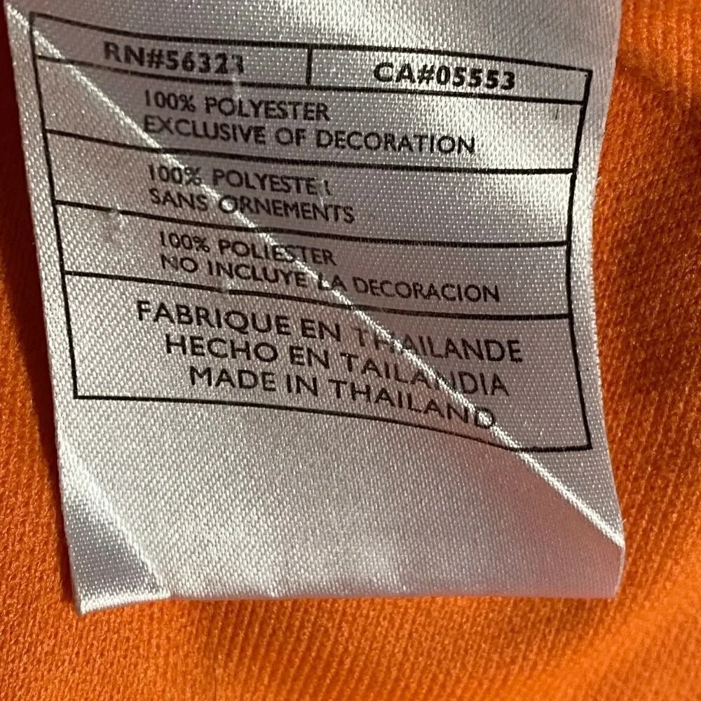 Nike Golf Mens Dri Fit Polo Shirt Orange Button Up Collar Size Large